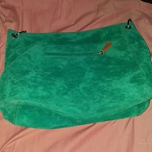 Green suede bag